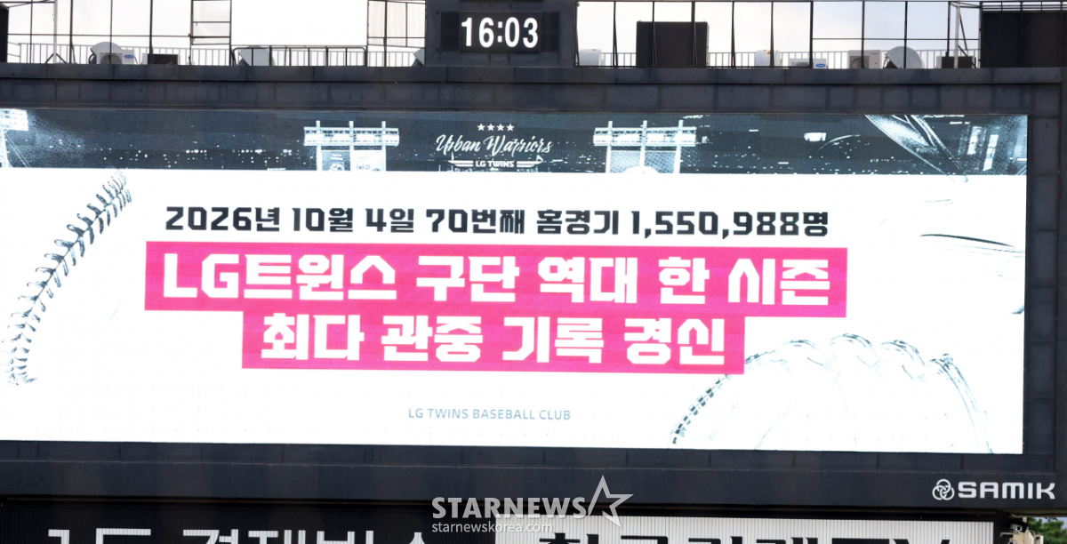 [포토] LG, 역대 한 시즌 최다 관중 기록 갱신