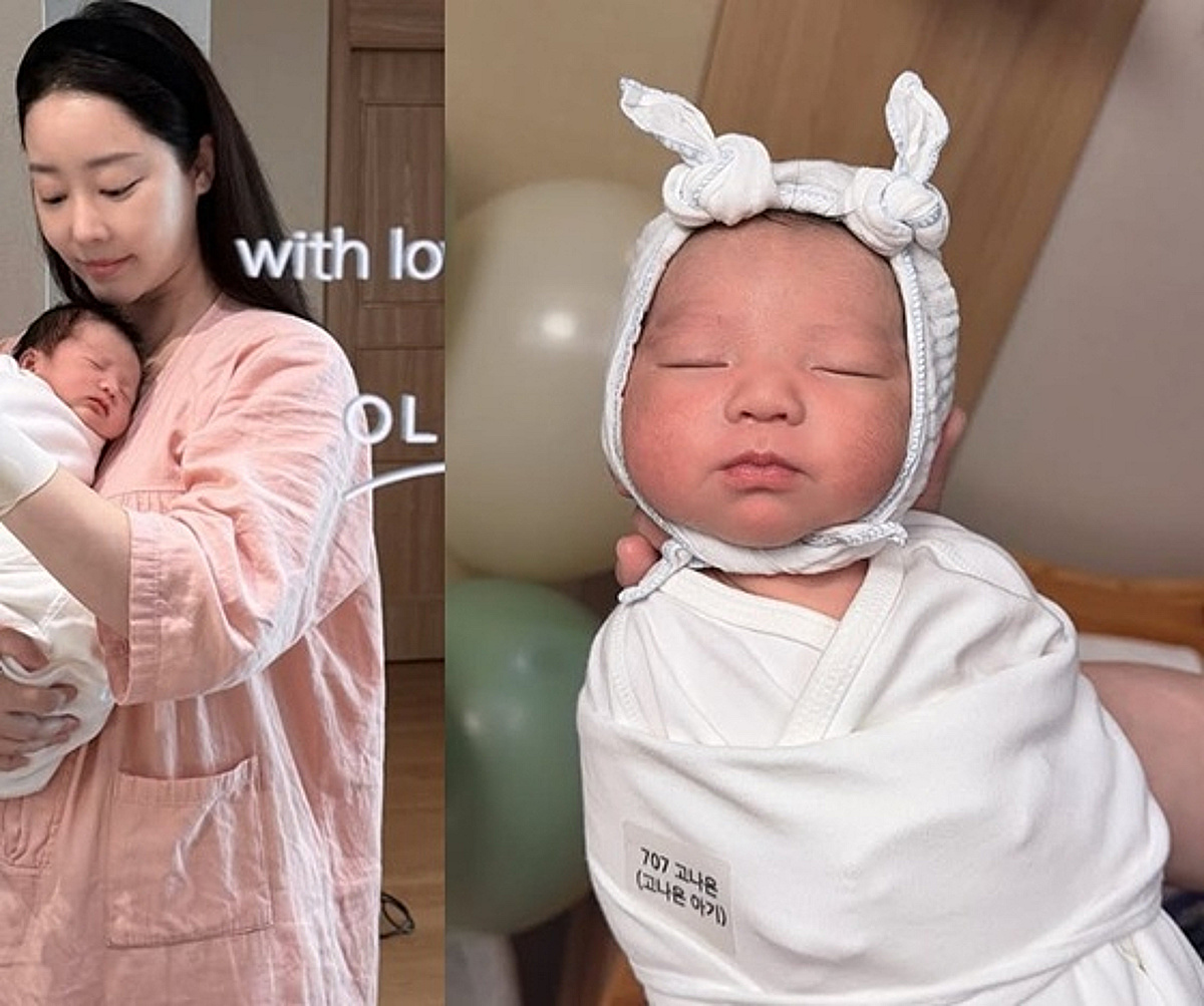 고우리, 출산 일주일 만 아들 공개…“아빠 많이 닮아”