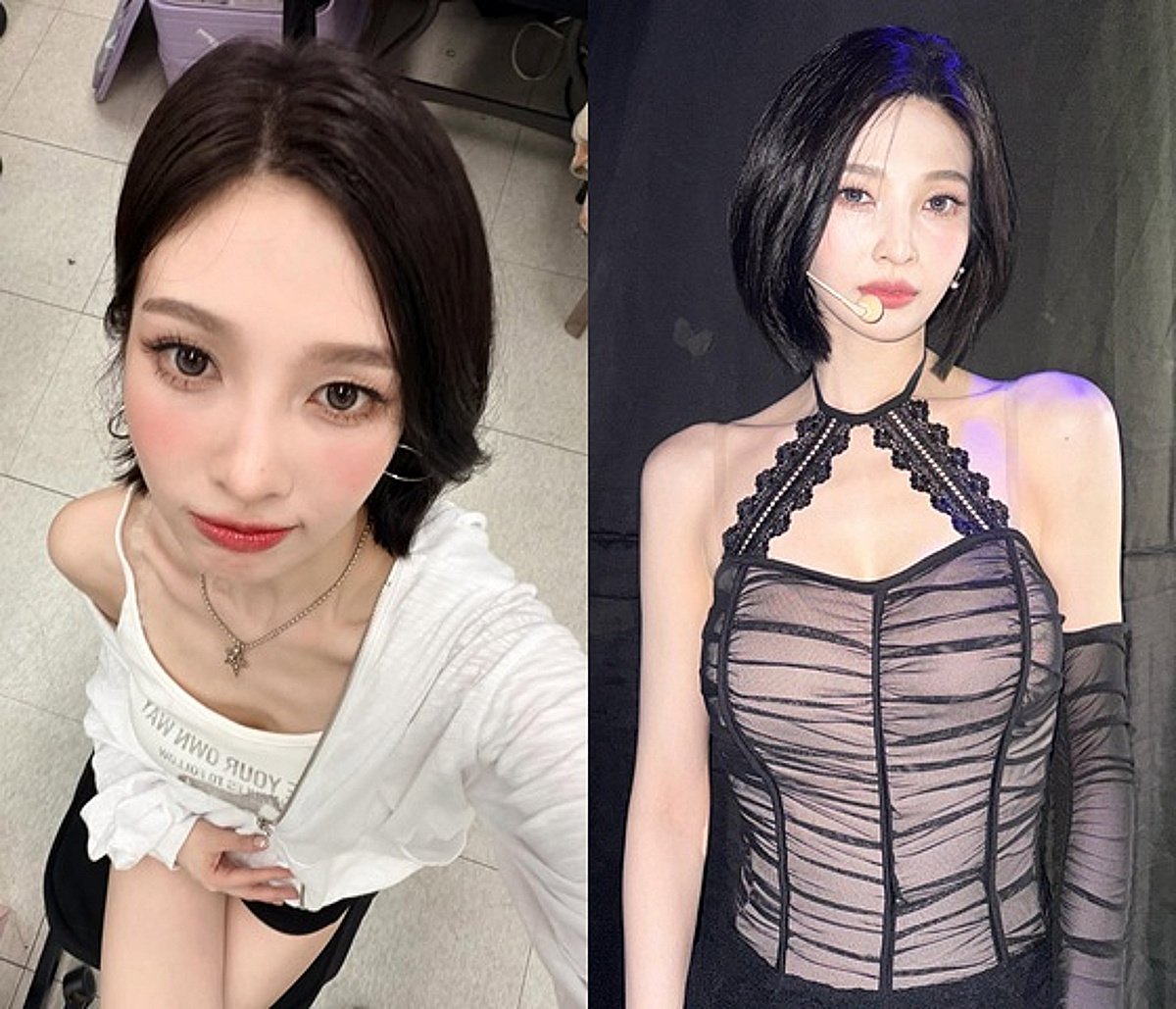 '갈비뼈' 조이, 후 불면 날아갈 듯..'납작 종이 리즈 몸매'