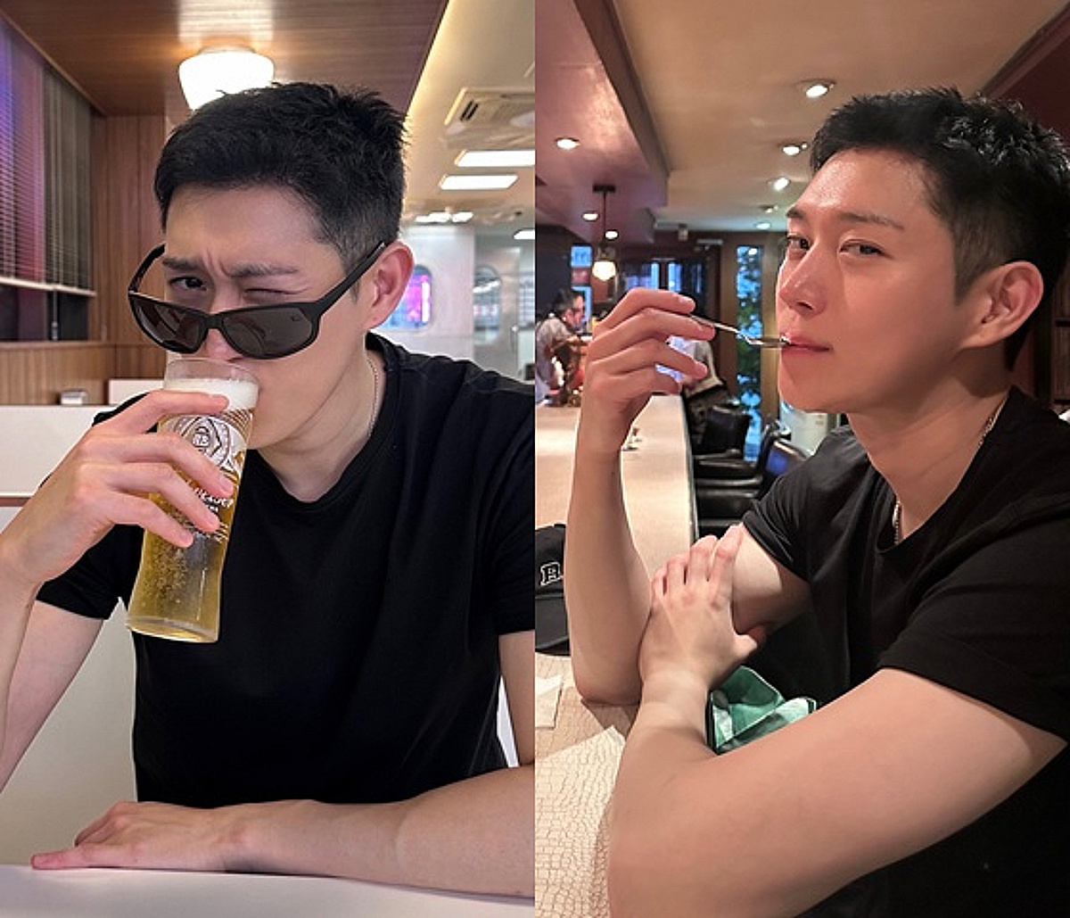 '군인' 김영대, 첫 100일 휴가 기분 NICE! '맥주가 꿀맛인가봐'