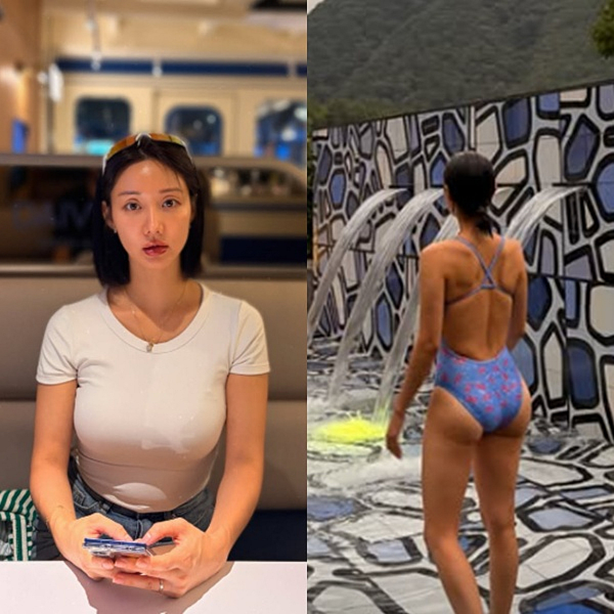 '애둘맘' 한그루 맞아? 49kg 수영복 힙업 뒤태 '감탄'