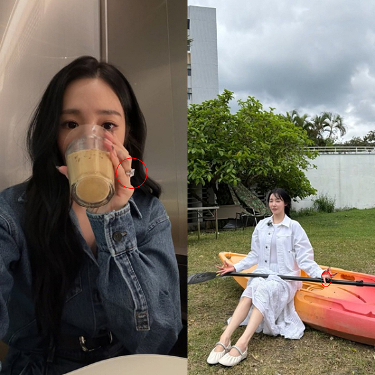 '변요한♥' 티파니, 다이아 반지 얼마나 크길래..멀리서도 보여[스타이슈]