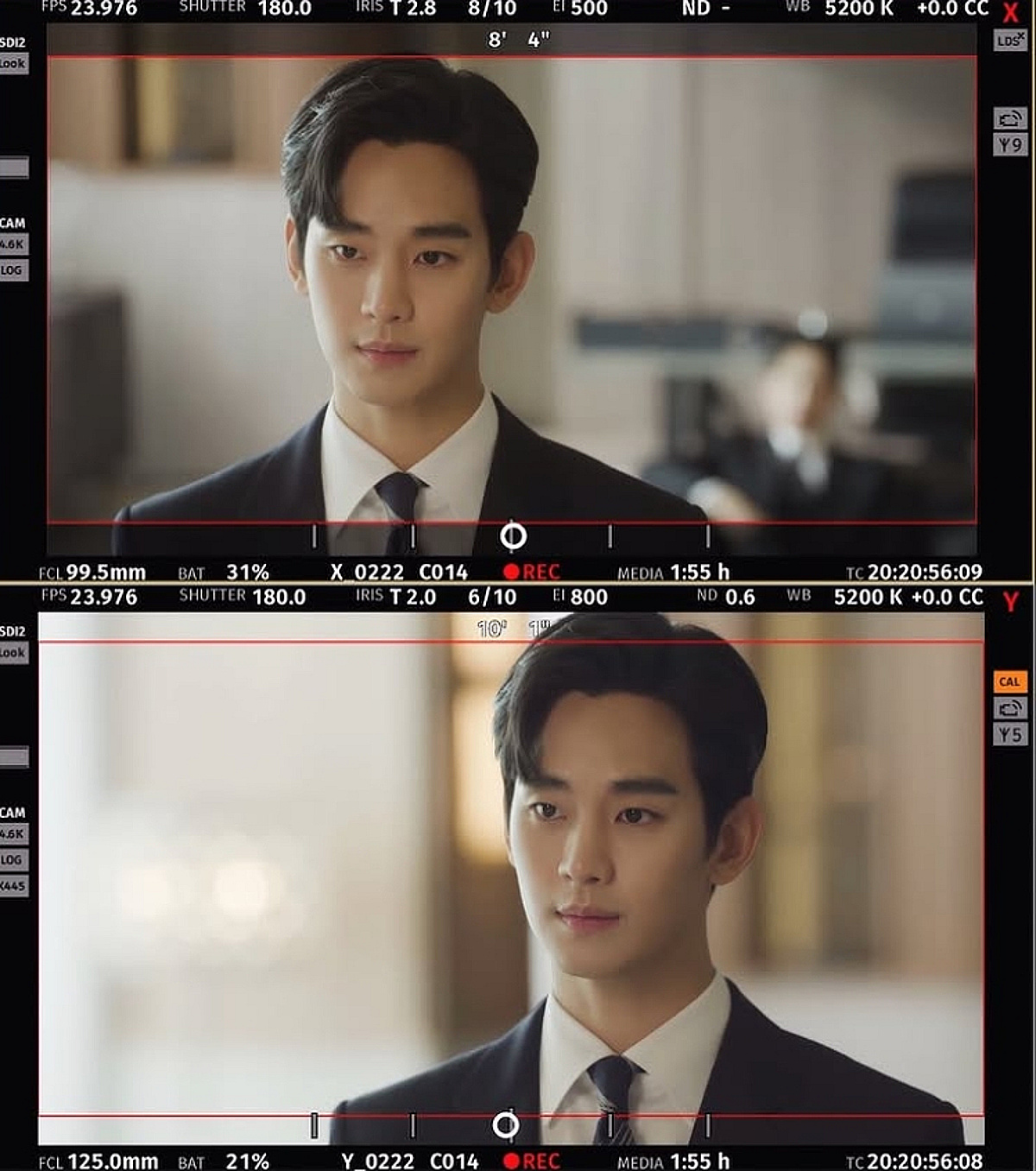 돌아온 김수현, 촬영 현장 포착..날렵한 턱선 [스타이슈]