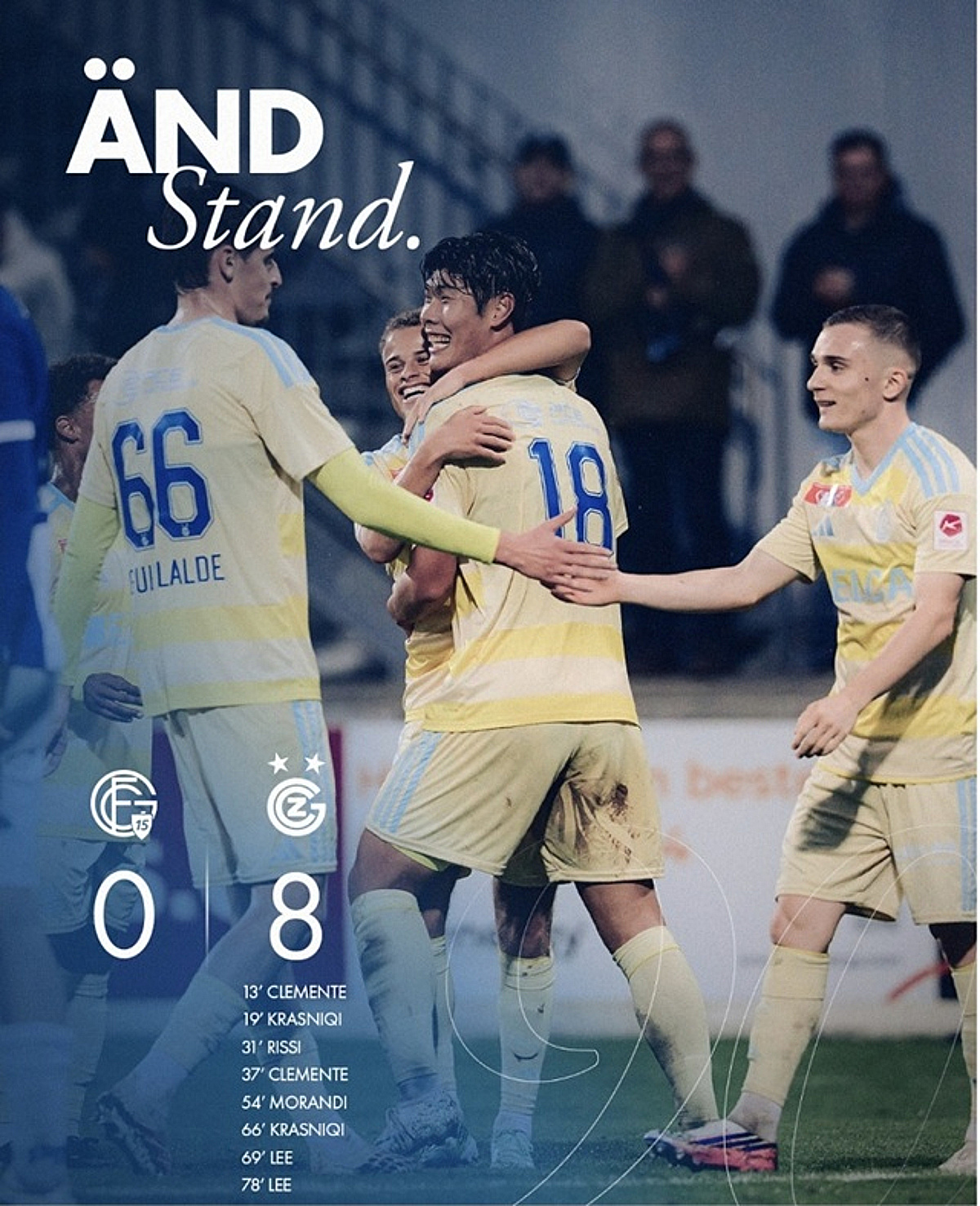 'AG 금메달 영웅' 이영준 멀티골 폭발... 헤더골 한 방→가슴 트래핑 후 강슛, 그라스호퍼 8-0 대승