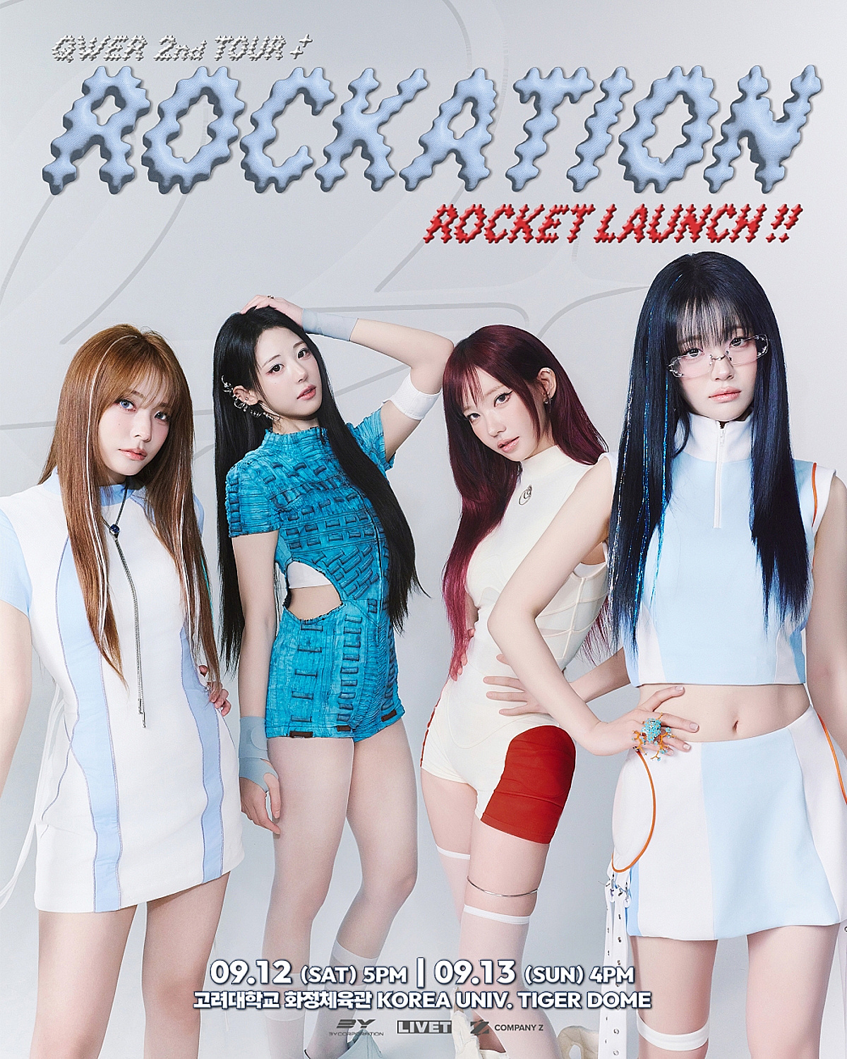 QWER, 새로운 도약을 위한 'ROCKET LAUNCH' 투어 시작! 9월 12일~13일 서울 두 번째 투어 오늘(13일) 일반 예매 오픈