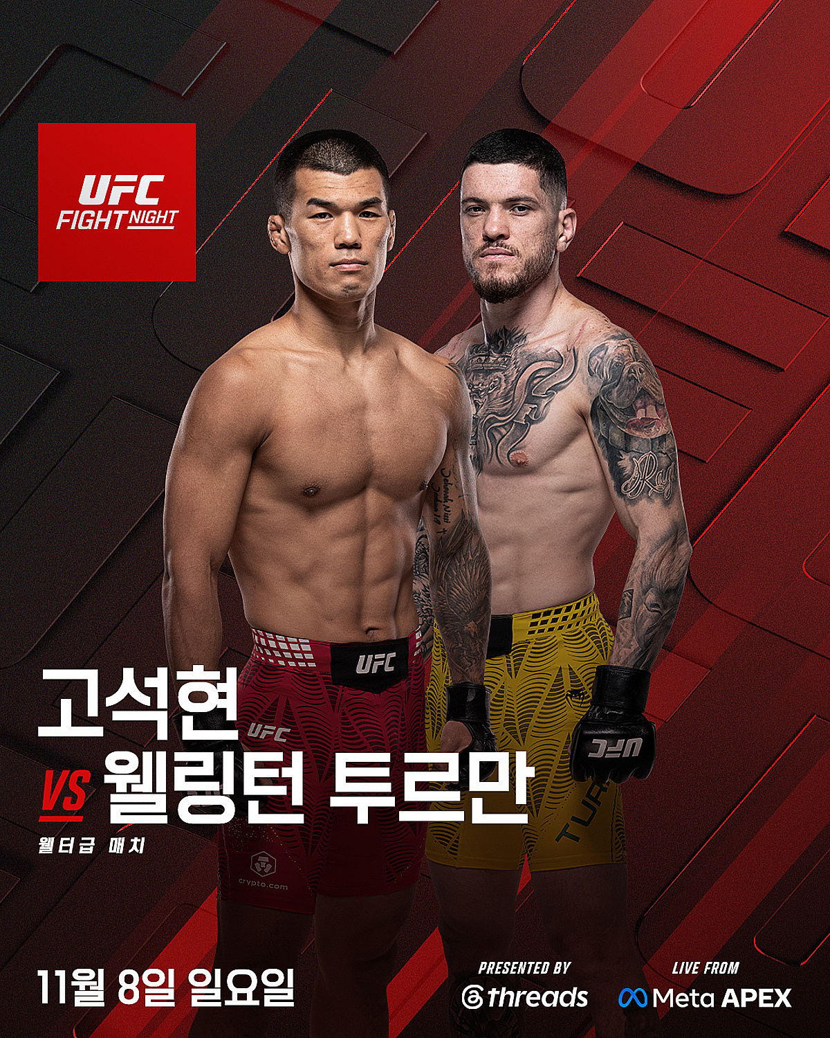 '코리안 파이터 2인' UFC 명예회복 나선다... 고석현·이정영 출격