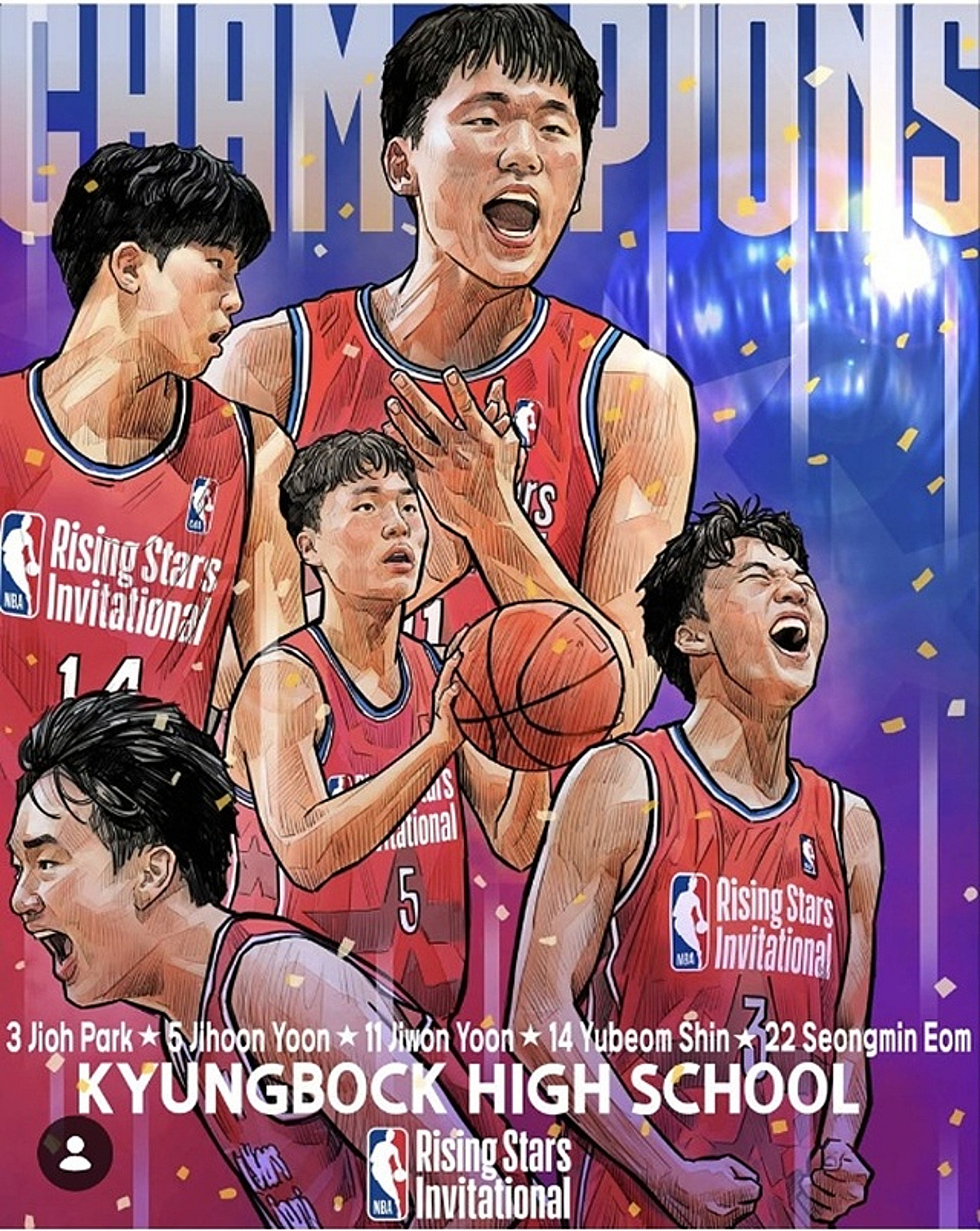 韓 2년 연속 NBA 유망주 대회 우승! '스타상' 윤지원 MVP까지 받았다... 경복고, 日 꺾고 '라이징 스타즈' 정상
