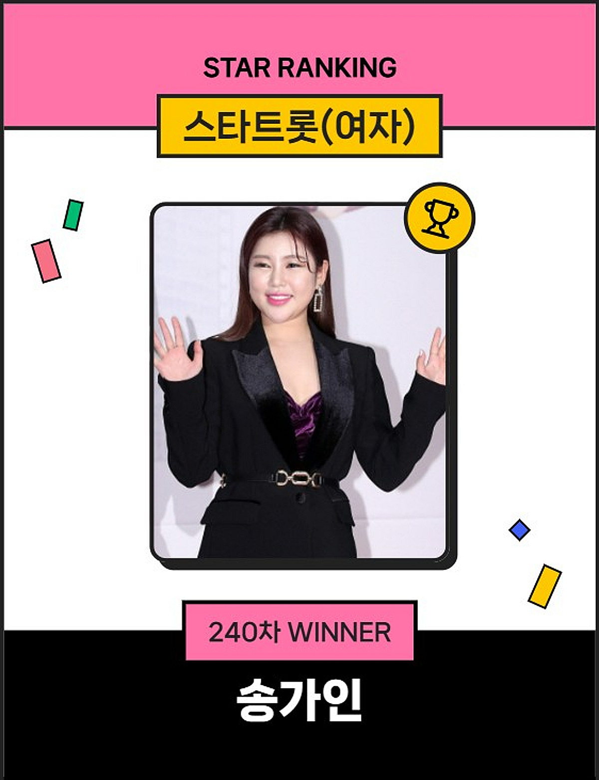 송가인=스타랭킹의 역사여..240주 연속 女 트롯 1위