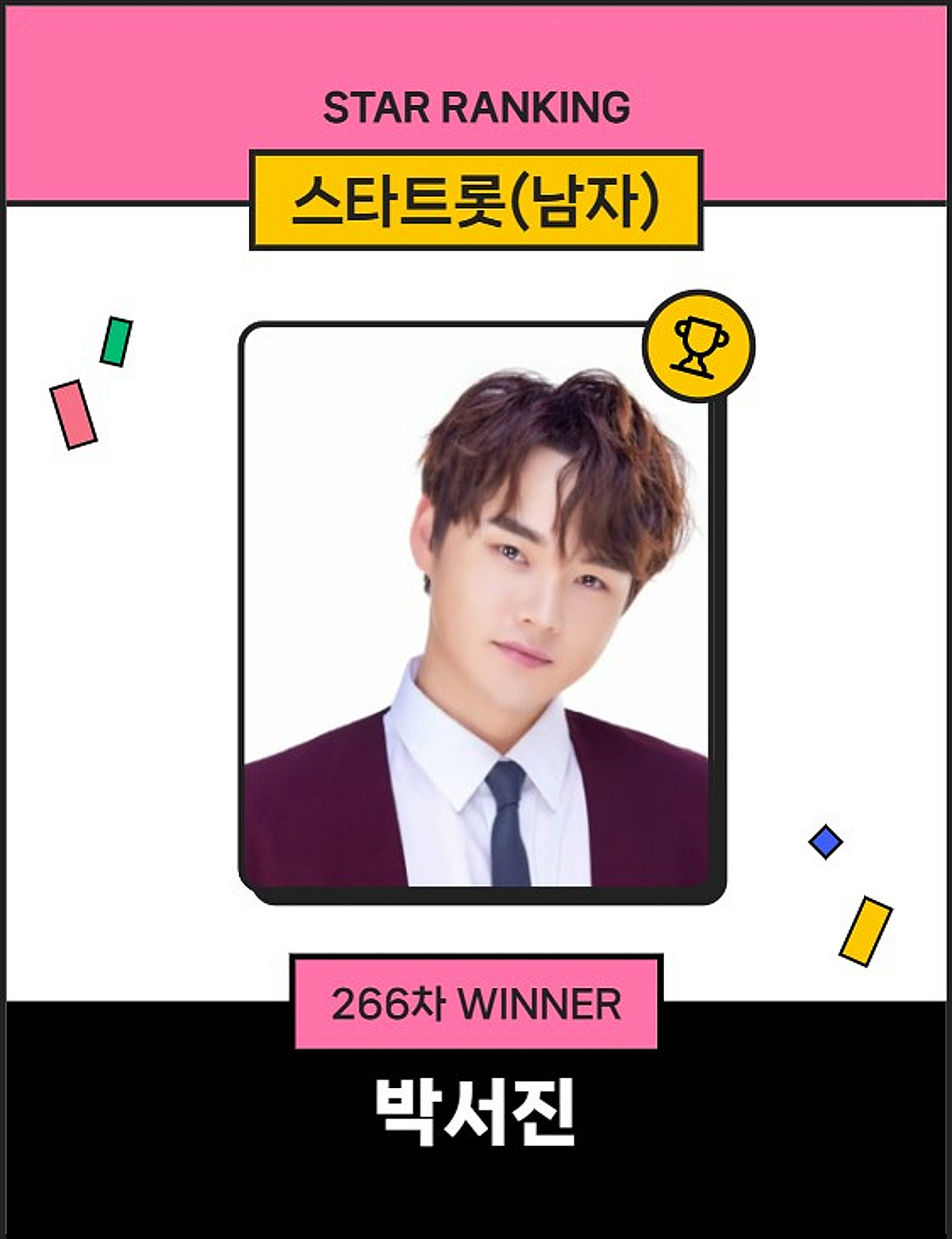 박서진 기세 무섭다..스타랭킹 男트롯 '1위' 재탈환