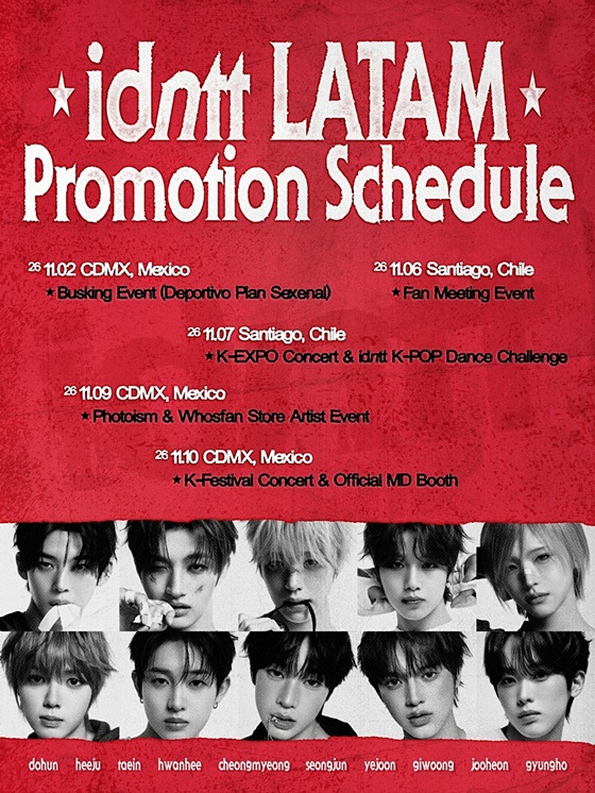 아이덴티티, 남미 팬들 만난다..프로모션 스케줄러 공개