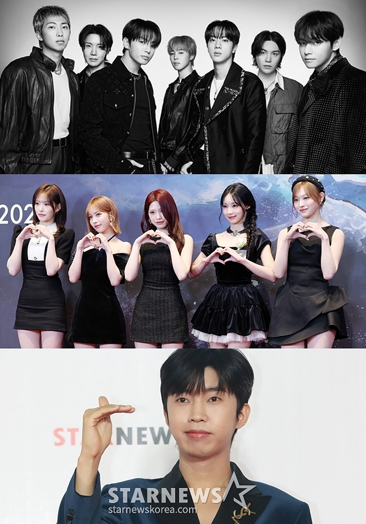 1위 방탄소년단, 2위 리센느, 3위 임영웅