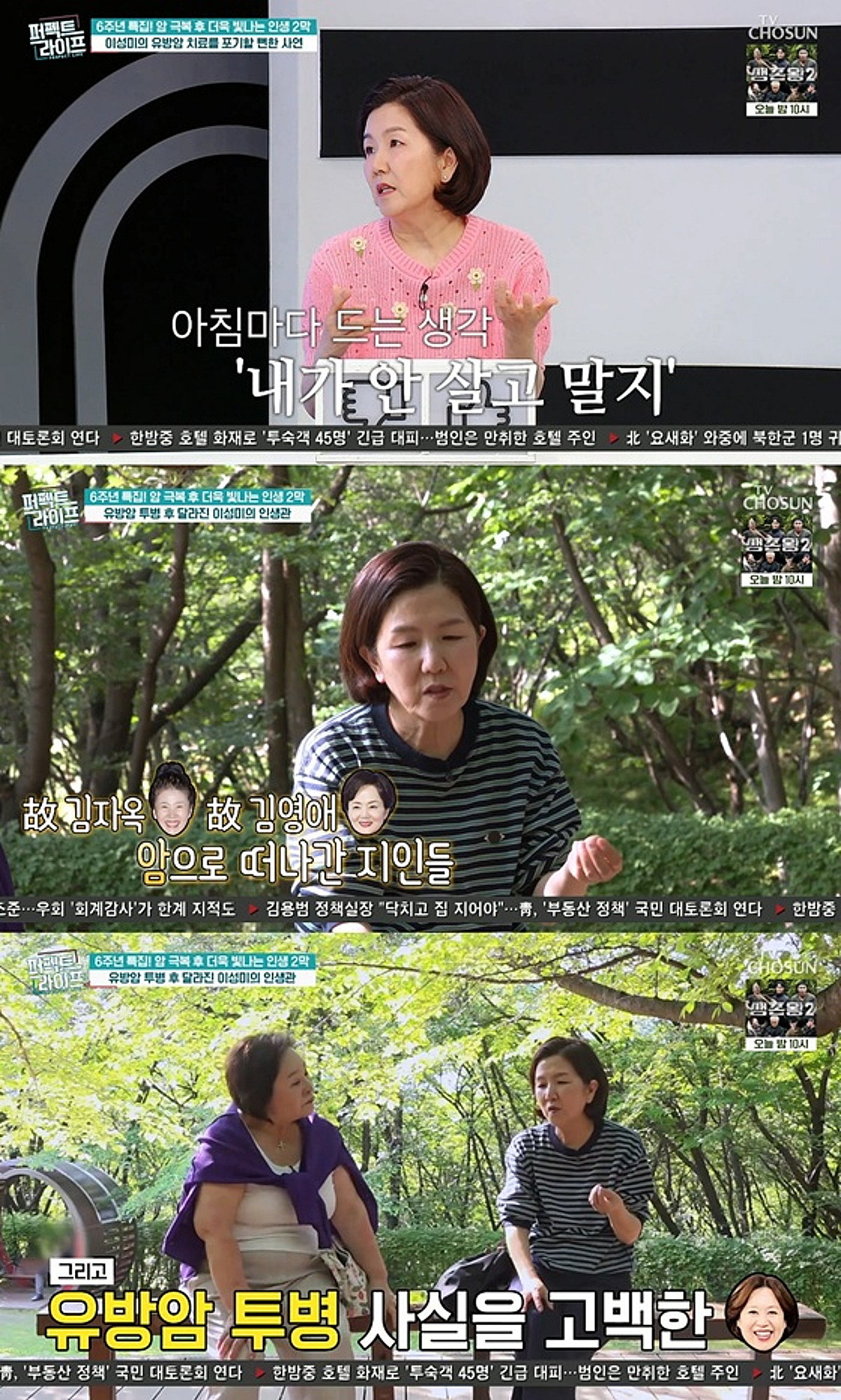 이성미, '암 투병' 故김자옥·김영애 회상 "박미선도 투병, 마음 무너져"(퍼펙트)[★밤TView]