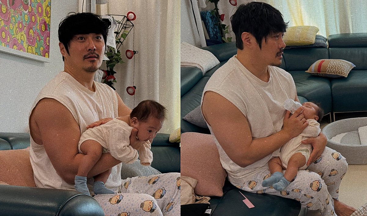 '다둥이 아빠' KCM, ♥막내아들 껌딱지 모드.."쉬는게 뭐예요?"[스타이슈]