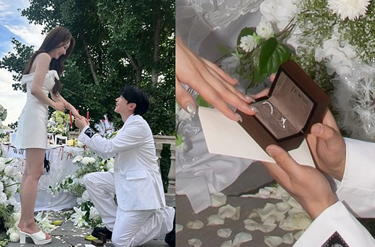 유하진, ♥강균성에 받은 프러포즈 반지 공개 "마치 스몰웨딩 한 기분"