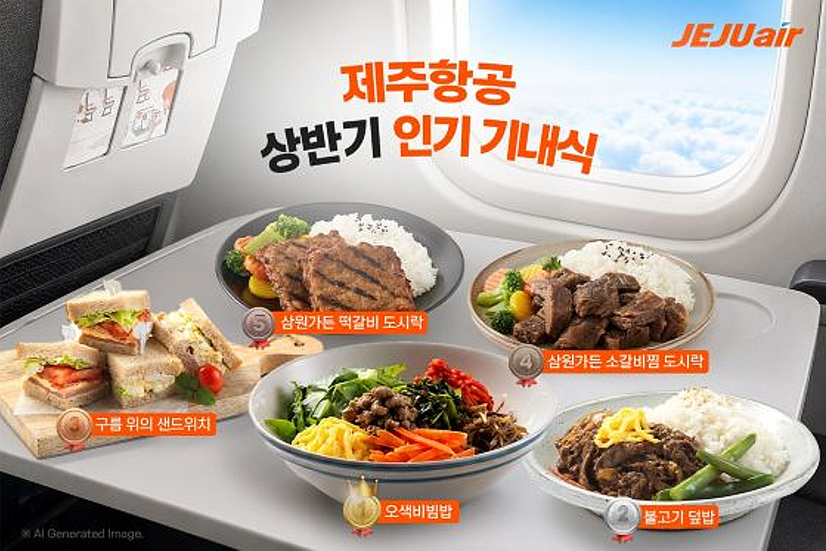 제주항공, 상반기 1등 기내식 '오색비빔밥'