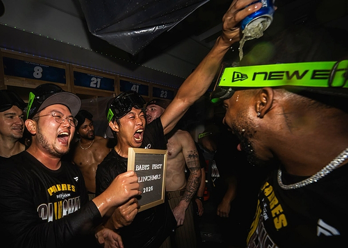 '대박' 송성문, MLB 첫해부터 가을야구행 확정! 광란의 샴페인 파티→현실은 "PS 로스터 합류 희박"