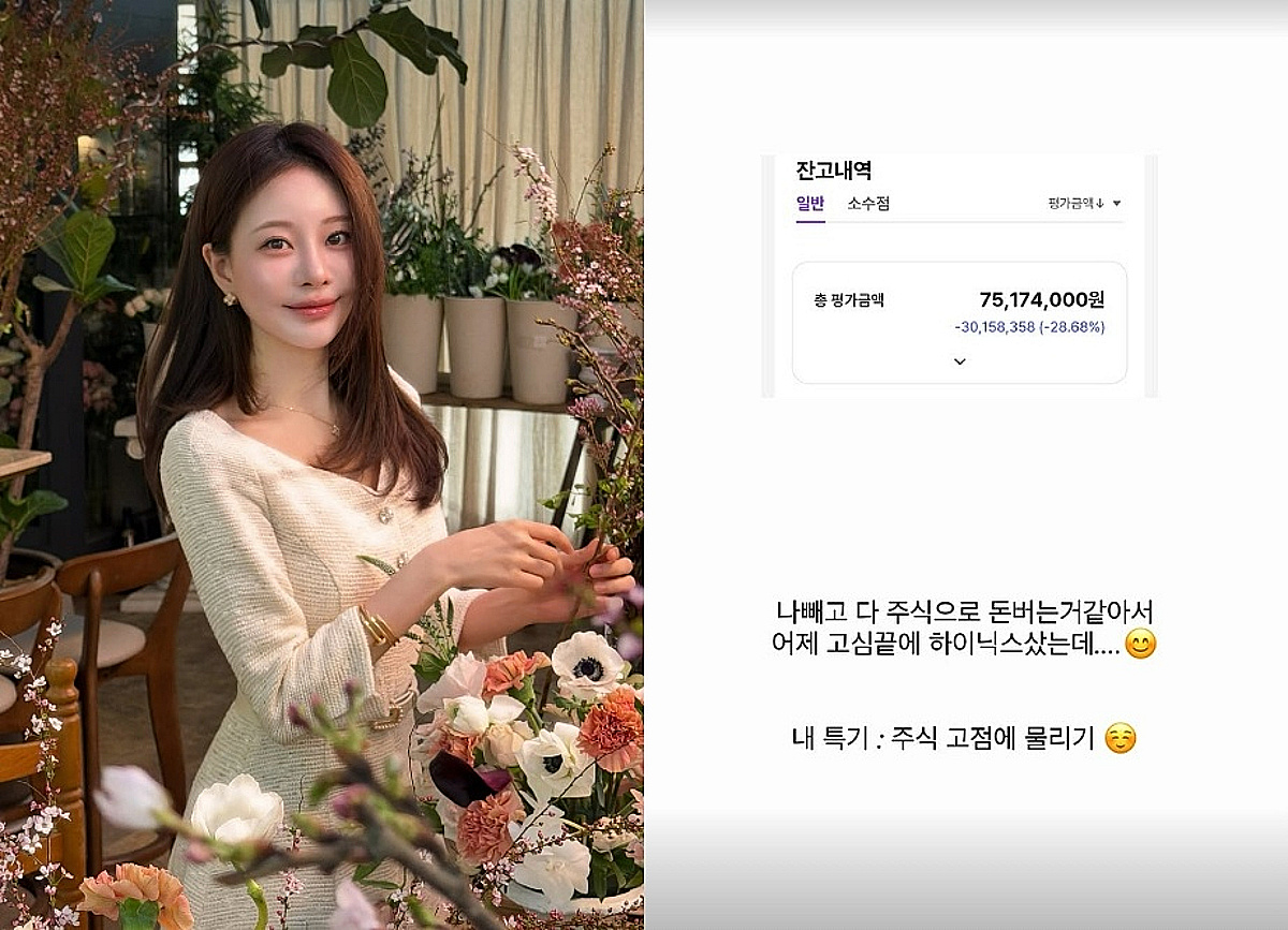 아옳이, 하이닉스 1억 투자했다가 3000만원 손실 "고점에 물리기"