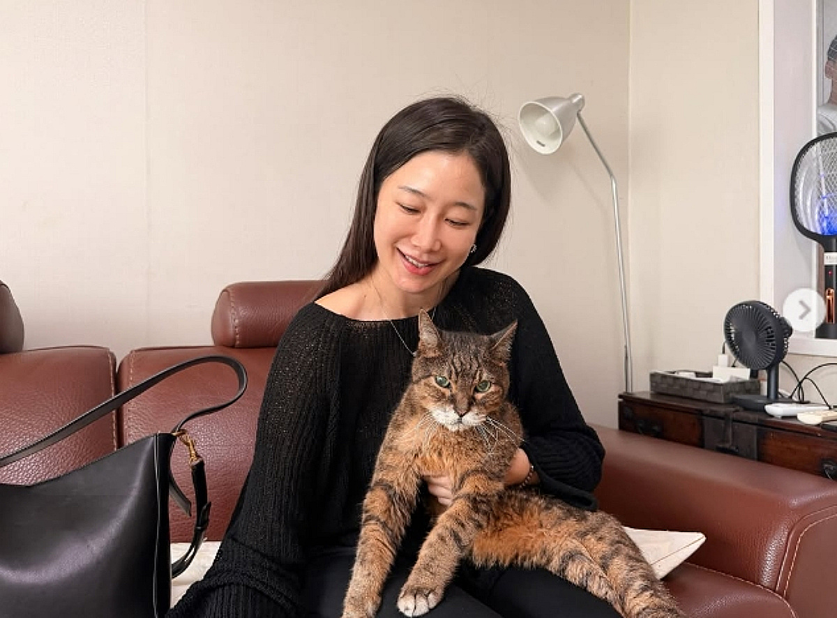김하영 "치매 걸린지 5년..나도 못알아보지만, 고맙고 사랑해 " 반려묘 향한 사랑