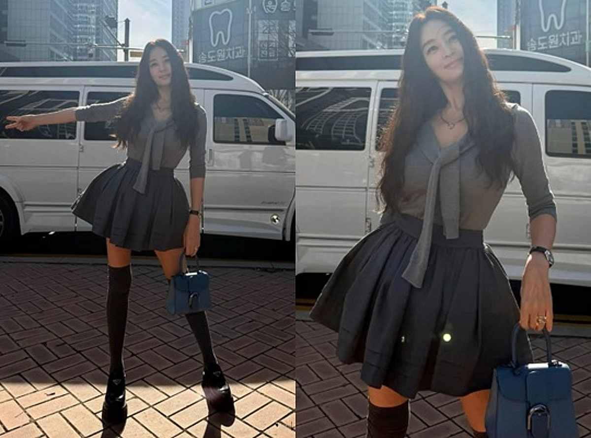 김혜수, 현실판 바비 인형..롱다리 각선미 자랑