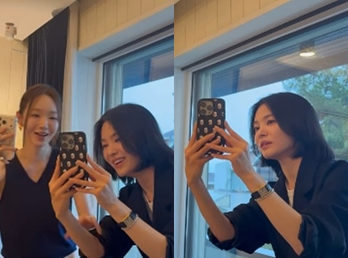 송혜교, 카메라 뒤 반전..삐끗하면서 "아 잠깐만"