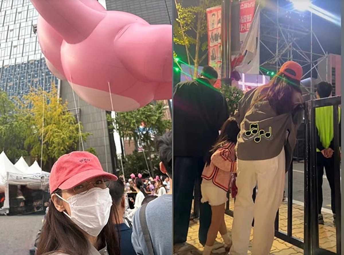 최지우, 강남서 포착..붕어빵 딸과 함께 '엄마'