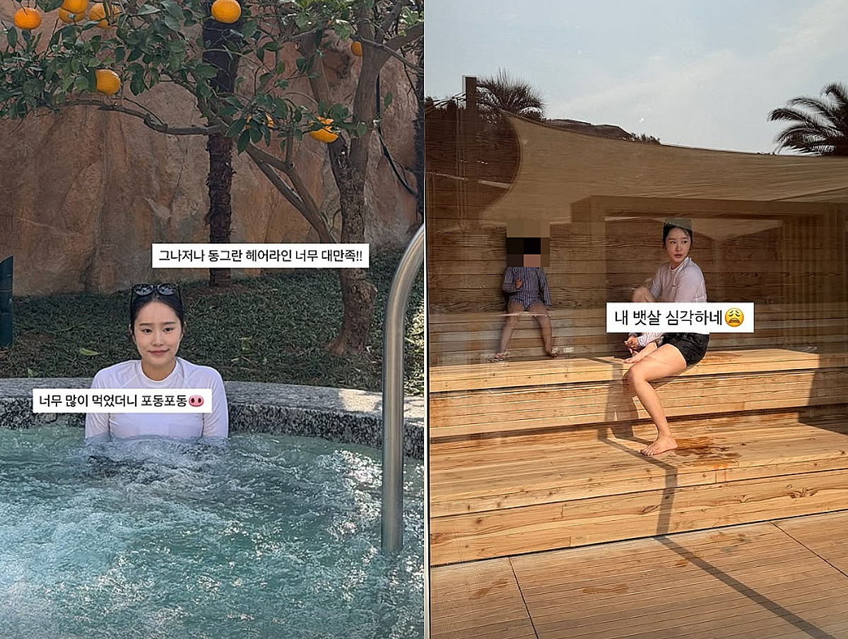 애둘맘 헤이지니 "내 뱃살 심각" 제주서 살크업 비주얼 보니[스타이슈]