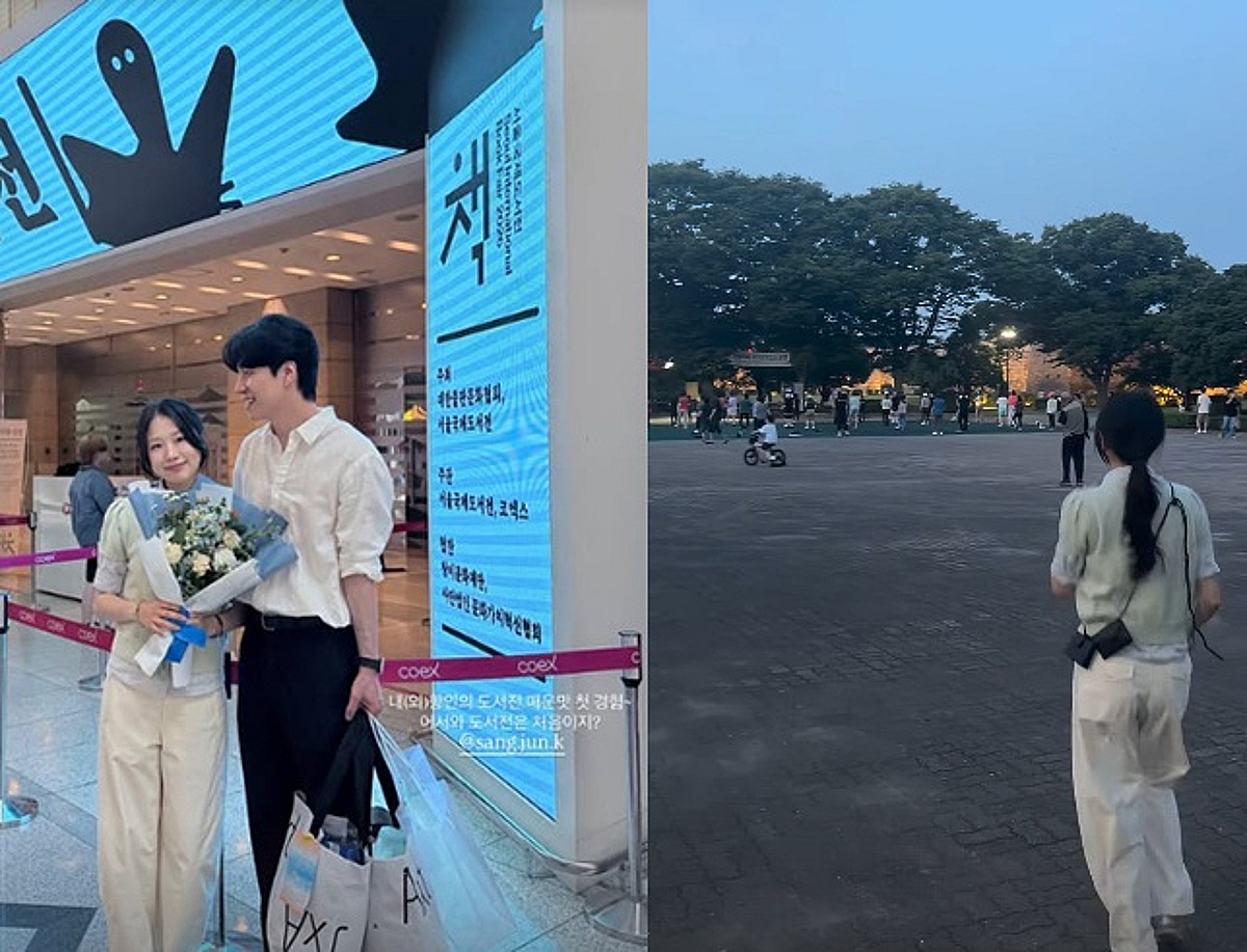 '현커' 31기 순자♥경수, 도서전 커플 박제..꽃다발 들고 미소[스타이슈]