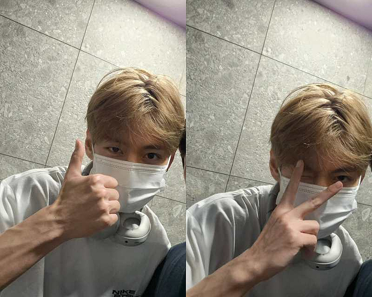 방탄소년단 뷔, 헬스장서 급 번개 인증샷..터질 듯한 성난 핏줄