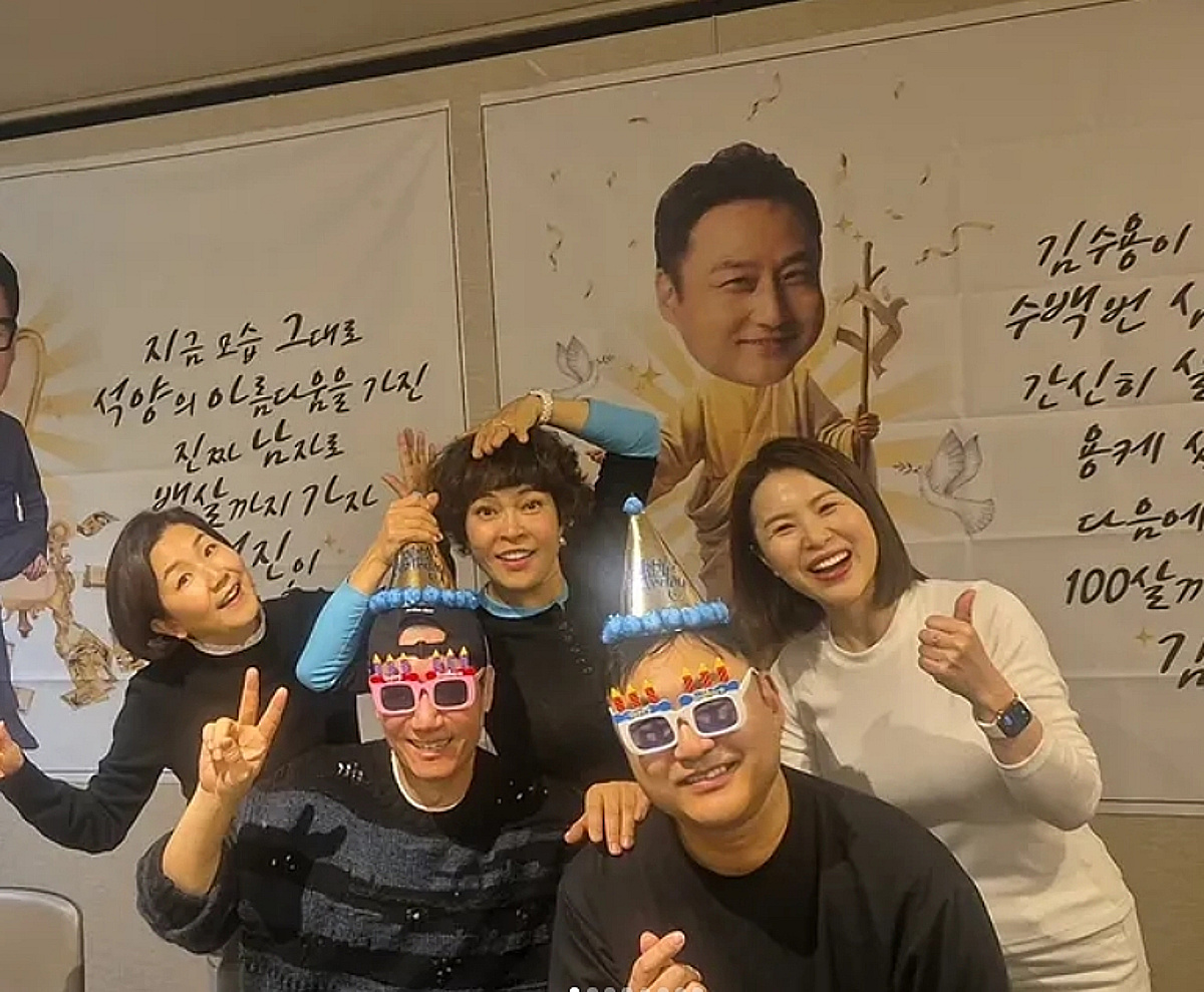 '의식 회복' 김수용, 지석진과 '환갑 잔치'에 걸린 현수막..뭐라 썼나