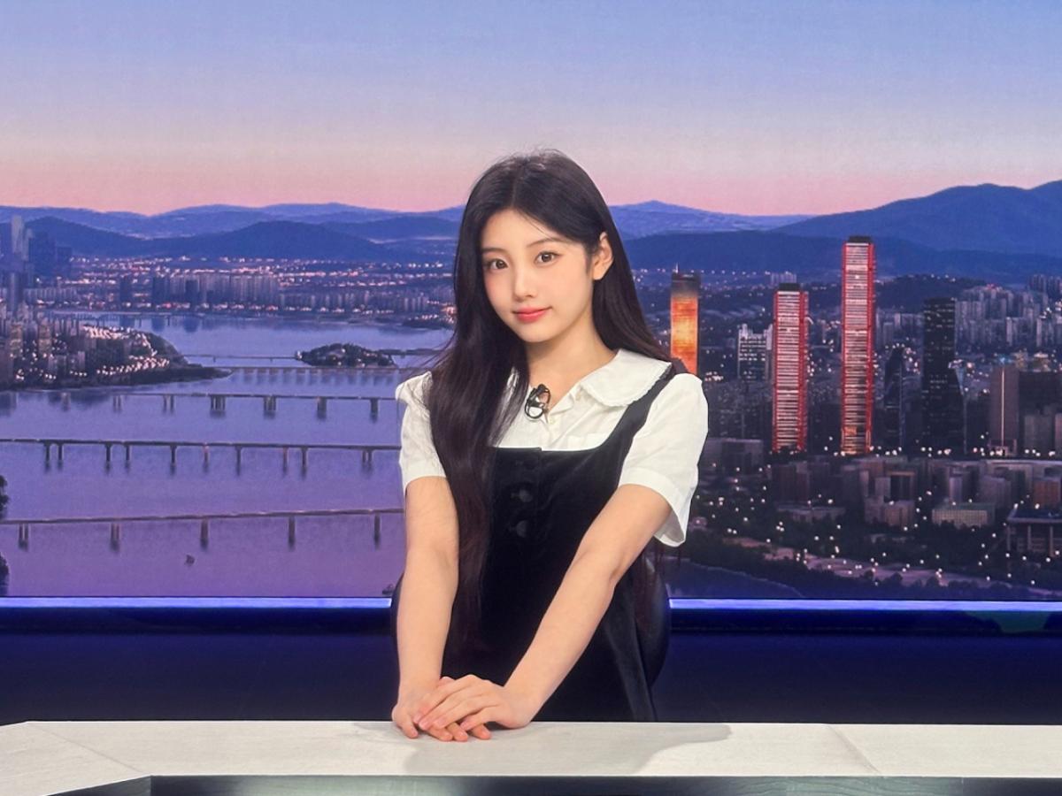 아일릿 원희, '아침&' 일일 기상캐스터 깜짝 등장..'호루라기 예보'