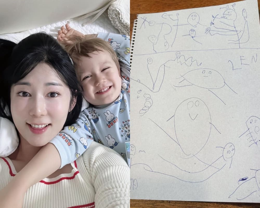 사유리 子 젠, 벌써부터 그림 재능 발산..야무진 솜씨