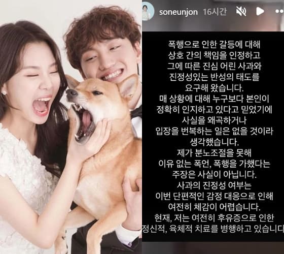 윤딴딴 충격 실체 '윤 퍽 퍽', 폭행 영상 터졌다.."'우울증' 은종에 지쳐 외도" 궤변의 '역풍' [★FOCUS]
