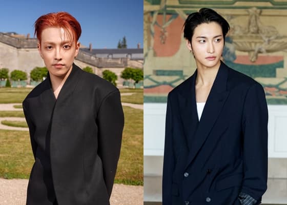 에이티즈 홍중X성화, 파리 패션위크 빛냈다