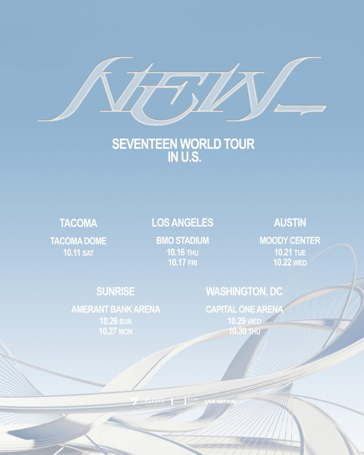 세븐틴, 2년 연속 북미 투어 개최..LA·워싱턴 D.C. 등 5개 도시