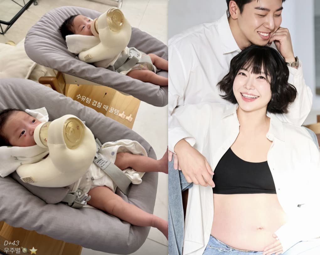 '임현태♥' 레이디제인, 쌍둥이 젖병 먹방 공개..'육아 필수템' 눈길[스타IN★]