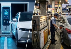 急騰したガソリンスタンドのガソリン価格··· 内燃機関車の代わりに電気自動車が注目される理由