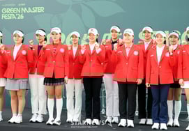 [Chụp ảnh] 12 vận động viên đại diện cho KLPGA cố lên.