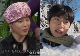 Why is BTS coming out of there..Jimin and Jin buried in the snow met Lee Soo-ji, 'Devil's talent' [Star Issue]