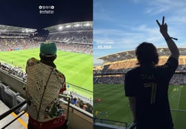 G-Dragon and Daesung watch Son Heung-min's game with '4 Help'..Even a friendly hug
