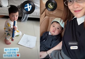 河正宇，♥和车正元在夏威夷旅行时照顾到了侄子。黄宝拉"充满爱"