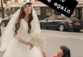 智娜，暗示要复出却要结婚？穿婚纱的近况