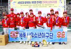 セジョン市ユース野球団、最後の攻撃で2アウト後に7得点→大逆転勝利で韓国カップ優勝··· MVP「くさび3点ポ＋仕上げ」選出ウ「ロールモデルはキム・ドヨン」