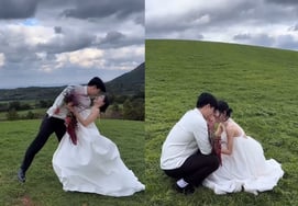 Exposing Right-Angled Shoulders.. Choi Jun-hee: "I Almost Fainted" Jeju Wedding Shoot Captured [Star Issue]