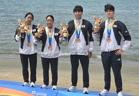 South Korea wins first medal! Open water swimming, mixed team event bronze at Asian Beach Games