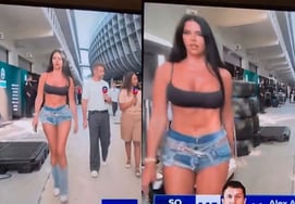 "Why is the camera pointed there?" F1 broadcast marred by 'live accident' as World Cup goddess appears... Camera operator, stunned, steals the show with an unprecedented gaze.