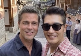 Brad Pitt in Bukchon?.. Jung Yun-min faces 'AI suspicion' after sharing two-shot photo