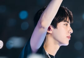 BTS's Jin Captivates Las Vegas with 'Perfect Live' and 'Fantasy Visuals'.. Elmo T-Shirt Sells Out at Super Speed