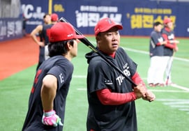 [フォト] 'キム・ドヨンの打撃を指導する'イ・ボムホ監督