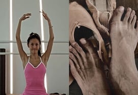 'Eom Tae-woong♥' Yoon Hye-jin reveals the secret behind her 'ballet-bone-thin' feet... 'Injured feet' reminiscent of Park Ji-sung