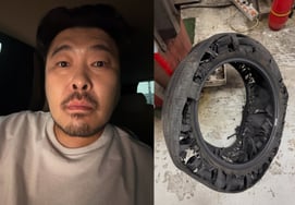 Kim Ki-bang returns to filming after a terrifying tire accident: "Could have had a major accident... but I'm safe"